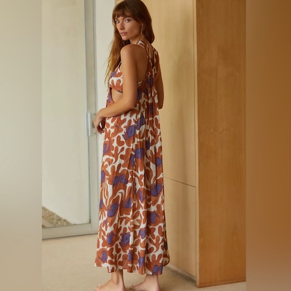 NWOT Anthropologie Piper Bandeau Maxi Dress Floral Cut Out - Picture 4 of 16